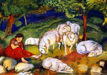 動物 Painting - 羊飼い09